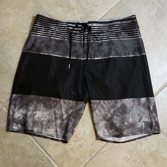 Volcom Other - Volcom Men’s Black and Gray Striped Board Shorts
